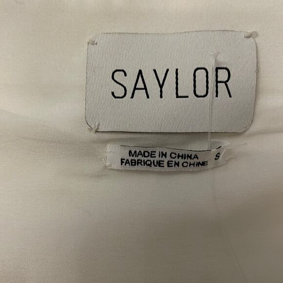 Saylor White Ostrich Feather Trim Dress Size S Retails: $368* - Picture 5 of 8